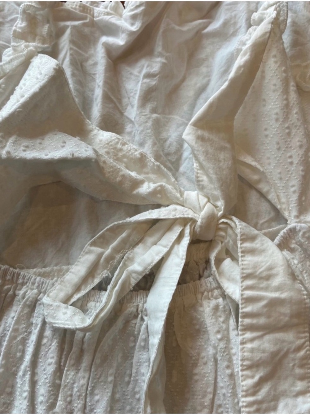POL White Tank Top Babydoll Swiss Dot Tiered Tie Back Ruffle Boho New Plus 3XL - Picture 4 of 7